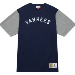 Men Mitchell & Ness T-Shirts & Tops-Color Blocked Ss Tee New York Yankees