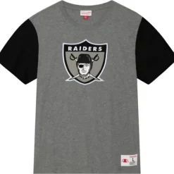 Men Mitchell & Ness T-Shirts & Tops-Color Blocked S/S Tee Oakland Raiders