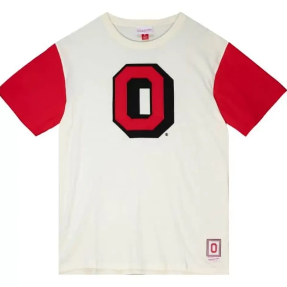 Men Mitchell & Ness T-Shirts & Tops-Color Blocked S/S Tee Ohio State