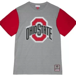 Men Mitchell & Ness T-Shirts & Tops-Color Blocked S/S Tee Ohio State