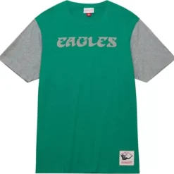 Men Mitchell & Ness T-Shirts & Tops-Color Blocked Ss Tee Philadelphia Eagles