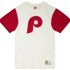 Men Mitchell & Ness T-Shirts & Tops-Color Blocked S/S Tee Philadelphia Phillies