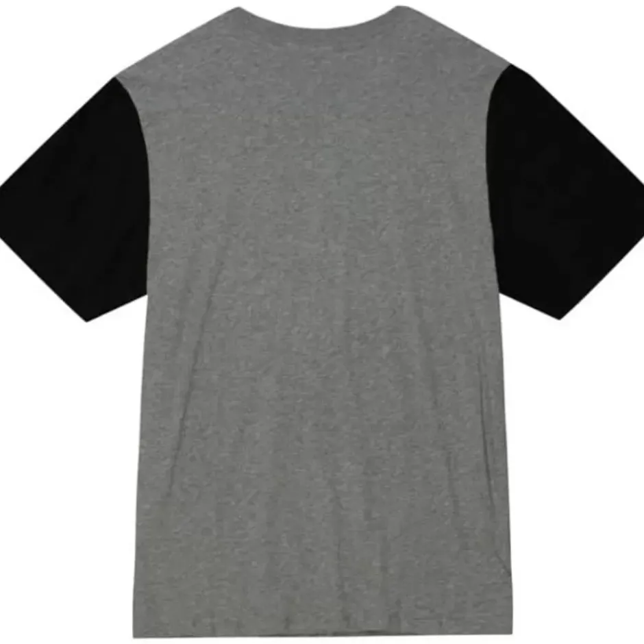 Men Mitchell & Ness T-Shirts & Tops-Color Blocked S/S Tee Pittsburgh Steelers