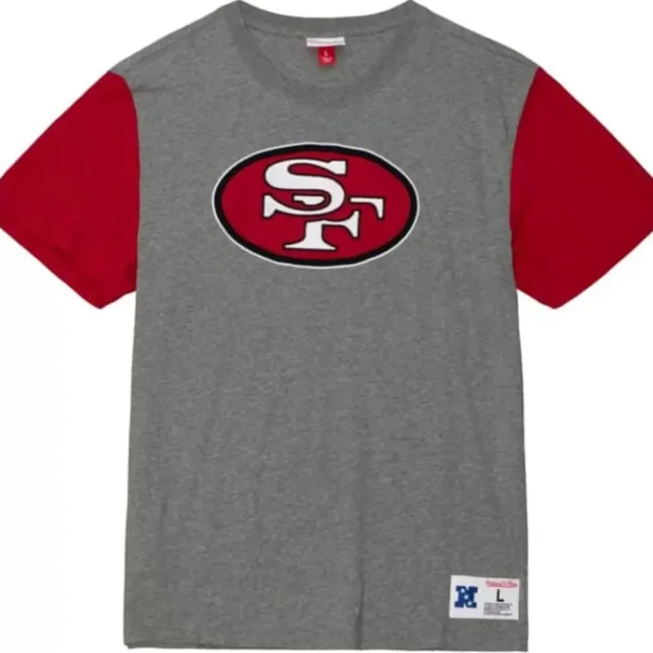 Men Mitchell & Ness T-Shirts & Tops-Color Blocked S/S Tee San Francisco 49Ers
