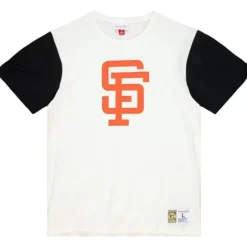 Men Mitchell & Ness T-Shirts & Tops-Color Blocked S/S Tee San Francisco Giants