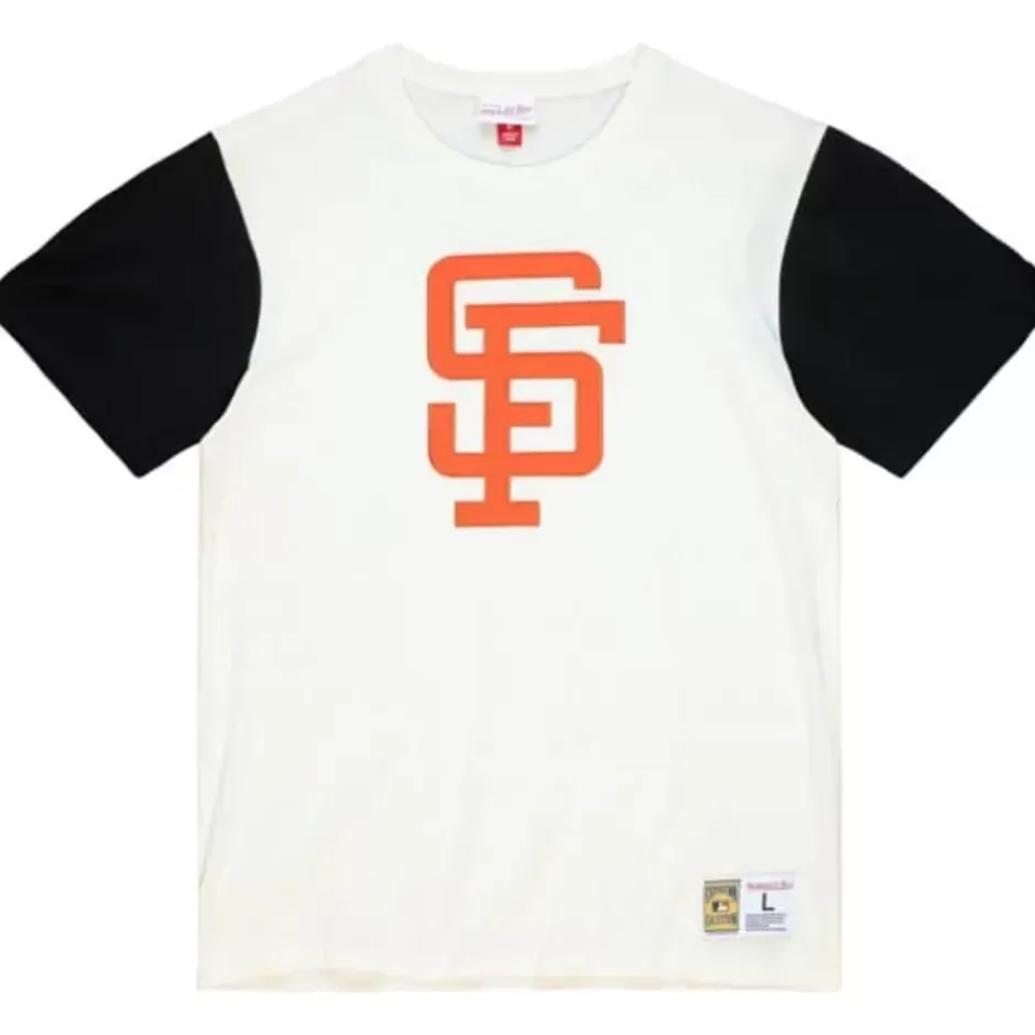 Men Mitchell & Ness T-Shirts & Tops-Color Blocked S/S Tee San Francisco Giants