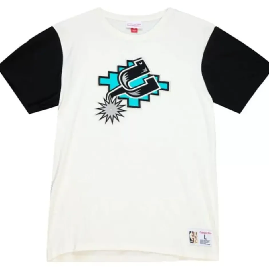 Men Mitchell & Ness T-Shirts & Tops-Color Blocked S/S Tee San Antonio Spurs
