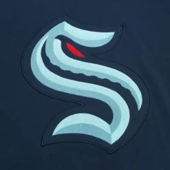 Men Mitchell & Ness T-Shirts & Tops-Color Blocked Ss Tee Seattle Kraken