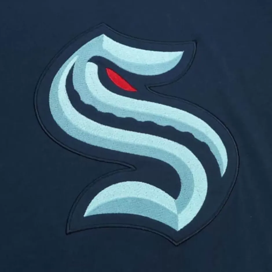 Men Mitchell & Ness T-Shirts & Tops-Color Blocked Ss Tee Seattle Kraken