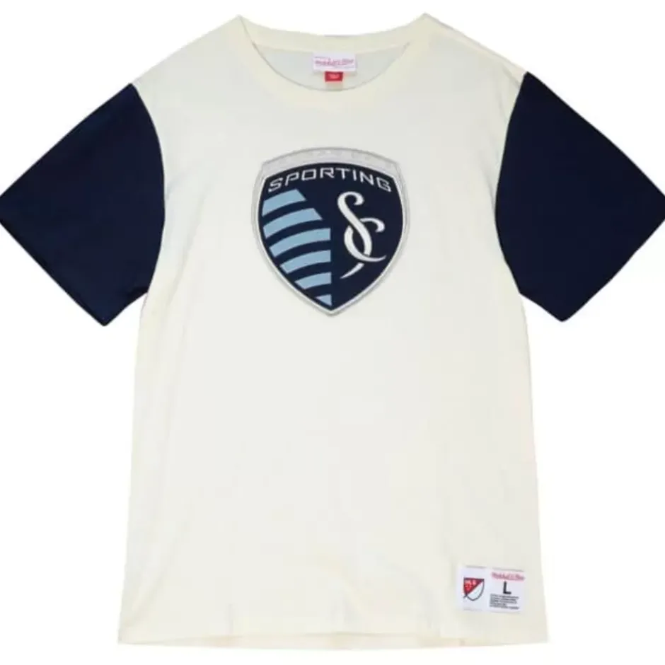 Men Mitchell & Ness T-Shirts & Tops-Color Blocked S/S Tee Sporting Kansas City