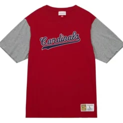 Men Mitchell & Ness T-Shirts & Tops-Color Blocked Ss Tee St. Louis Cardinals