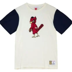 Men Mitchell & Ness T-Shirts & Tops-Color Blocked S/S Tee St. Louis Cardinals