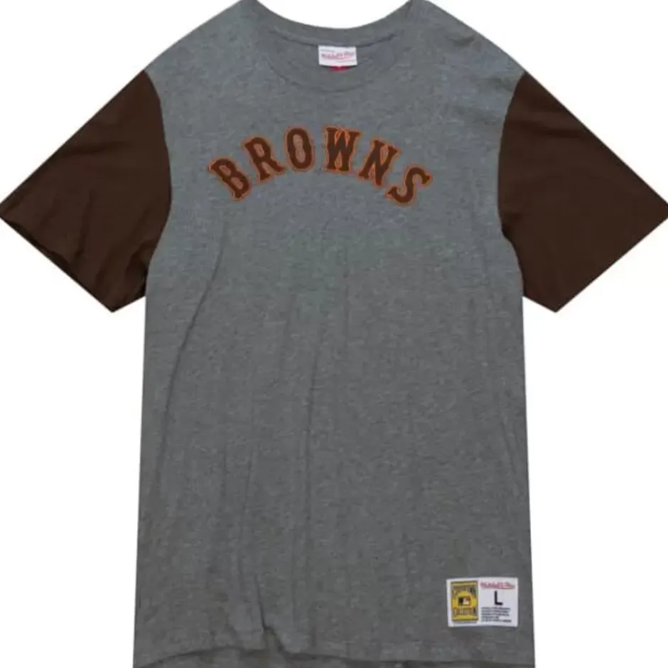 Men Mitchell & Ness T-Shirts & Tops-Color Blocked S/S Tee St. Louis Browns