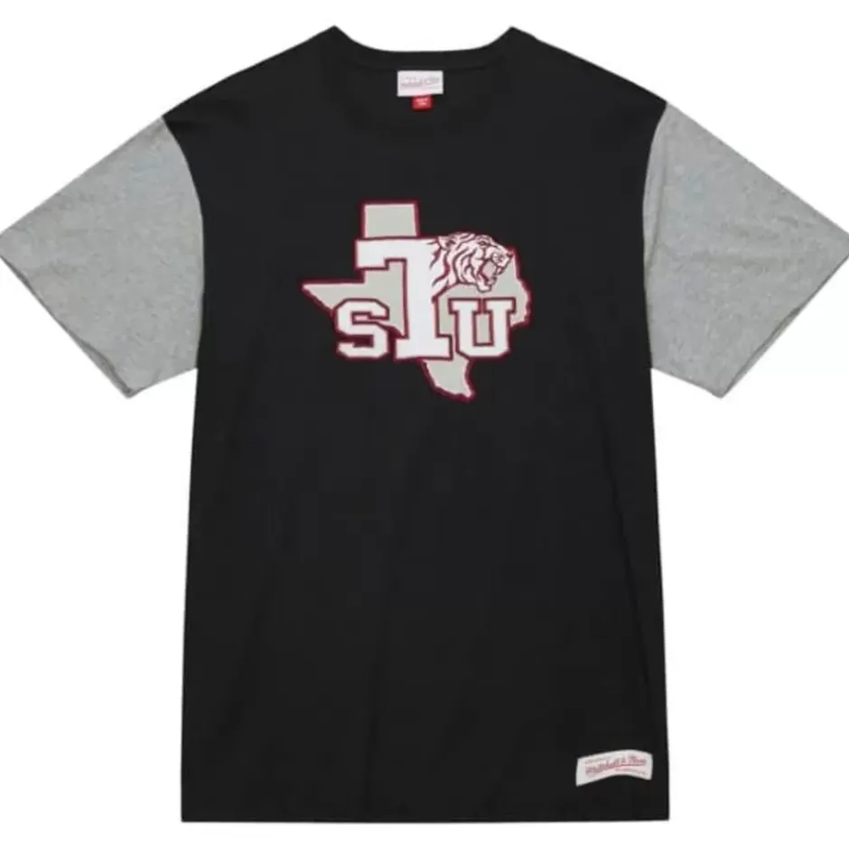 Men Mitchell & Ness T-Shirts & Tops-Color Blocked Ss Tee Texas Southern University