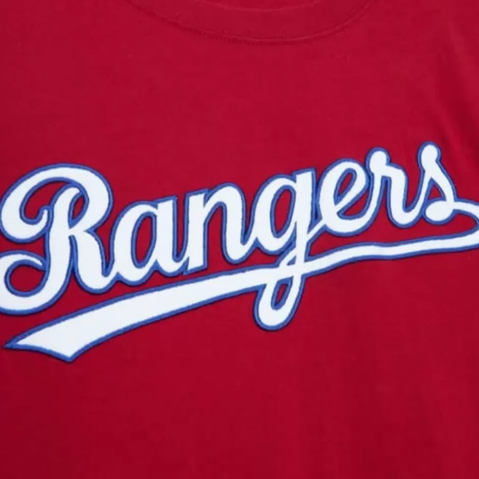 Men Mitchell & Ness T-Shirts & Tops-Color Blocked Ss Tee Texas Rangers