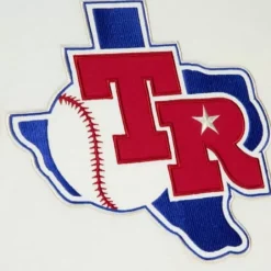 Men Mitchell & Ness T-Shirts & Tops-Color Blocked S/S Tee Texas Rangers