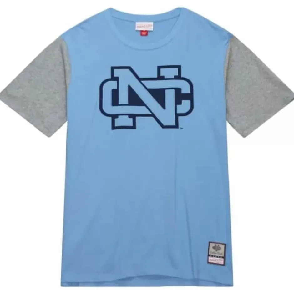 Men Mitchell & Ness T-Shirts & Tops-Color Blocked Ss Tee University Of North Carolina