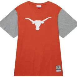 Men Mitchell & Ness T-Shirts & Tops-Color Blocked Ss Tee University Of Texas At Austin