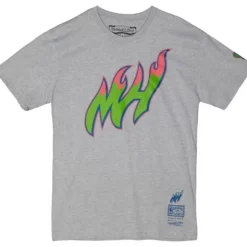 Men Mitchell & Ness T-Shirts & Tops-Color Bomb Tee Miami Heat