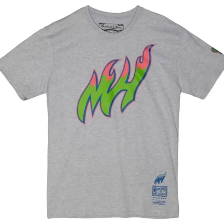 Men Mitchell & Ness T-Shirts & Tops-Color Bomb Tee Miami Heat