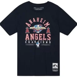 Men Mitchell & Ness T-Shirts & Tops-Commissioner Tee Anaheim Angels