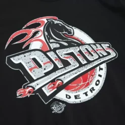 Men Mitchell & Ness T-Shirts & Tops-Cracked Cement Tee Detroit Pistons