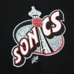 Men Mitchell & Ness T-Shirts & Tops-Cracked Cement Tee Seattle Supersonics