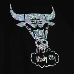 Men Mitchell & Ness T-Shirts & Tops-Cracked Ice Tee Chicago Bulls