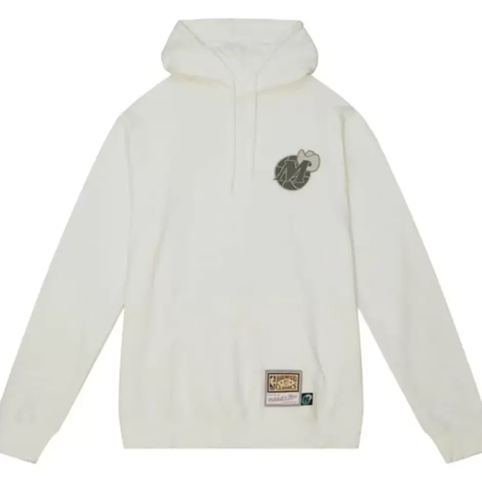 Men Mitchell & Ness Hoodies & Sweatshirts-Cream Hoodie Dallas Mavericks