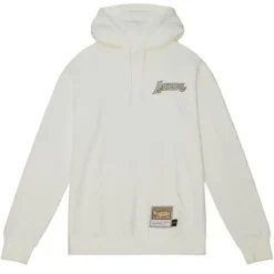 Men Mitchell & Ness Hoodies & Sweatshirts-Cream Hoodie Los Angeles Lakers