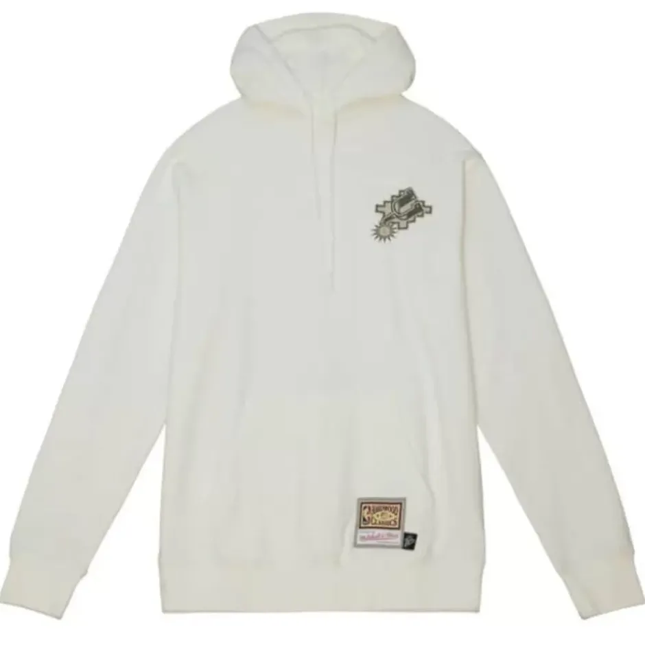 Men Mitchell & Ness Hoodies & Sweatshirts-Cream Hoodie San Antonio Spurs