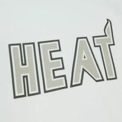 Men Mitchell & Ness T-Shirts & Tops-Cream Ss Tee Miami Heat