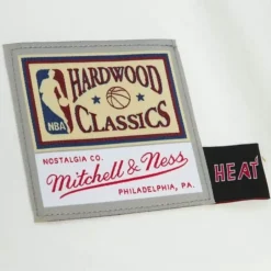 Men Mitchell & Ness T-Shirts & Tops-Cream Ss Tee Miami Heat