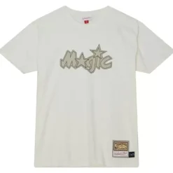 Men Mitchell & Ness T-Shirts & Tops-Cream Ss Tee Orlando Magic