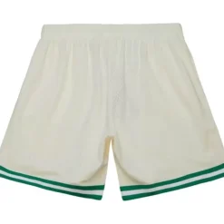 Men Mitchell & Ness Shorts-Cream Swingman Shorts Dallas Mavericks 1998