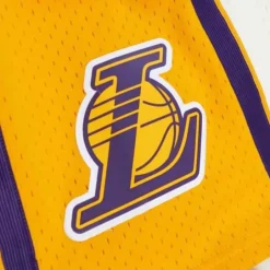 Men Mitchell & Ness Shorts-Cream Swingman Shorts Los Angeles Lakers 2009