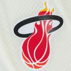 Men Mitchell & Ness Shorts-Cream Swingman Shorts Miami Heat 1996