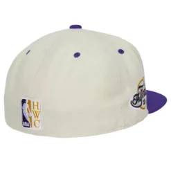Mitchell & Ness Fitted-Cream Team Fitted Hwc Hat Los Angeles Lakers