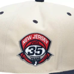 Mitchell & Ness Fitted-Cream Team Fitted Hwc Hat New Jersey Nets