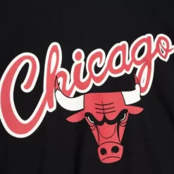 Men Mitchell & Ness T-Shirts & Tops-Cream Tee Chicago Bulls