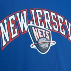 Men Mitchell & Ness T-Shirts & Tops-Cream Tee New Jersey Nets