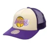 Mitchell & Ness Snapback-Cream Trucker Hwc Snapback Los Angeles Lakers