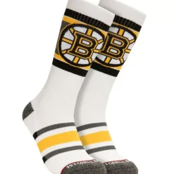 Woman Mitchell & Ness Accessories-Cross Bar Crew Socks Boston Bruins