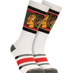 Woman Mitchell & Ness Accessories-Cross Bar Crew Socks Chicago Blackhawks