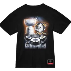 Men Mitchell & Ness T-Shirts & Tops-Cup Chase Tee Anaheim Ducks