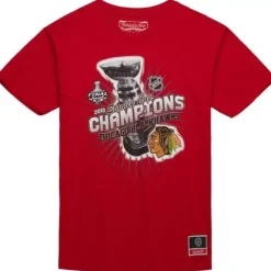 Men Mitchell & Ness T-Shirts & Tops-Cup Chase Tee Chicago Blackhawks