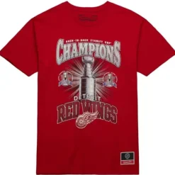 Men Mitchell & Ness T-Shirts & Tops-Cup Chase Tee Detroit Red Wings