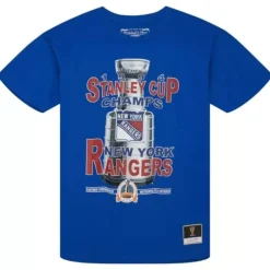 Men Mitchell & Ness T-Shirts & Tops-Cup Chase Tee New York Rangers