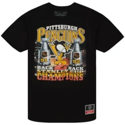 Men Mitchell & Ness T-Shirts & Tops-Cup Chase Tee Pittsburgh Penguins