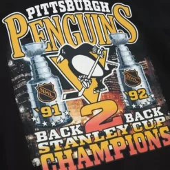 Men Mitchell & Ness T-Shirts & Tops-Cup Chase Tee Pittsburgh Penguins